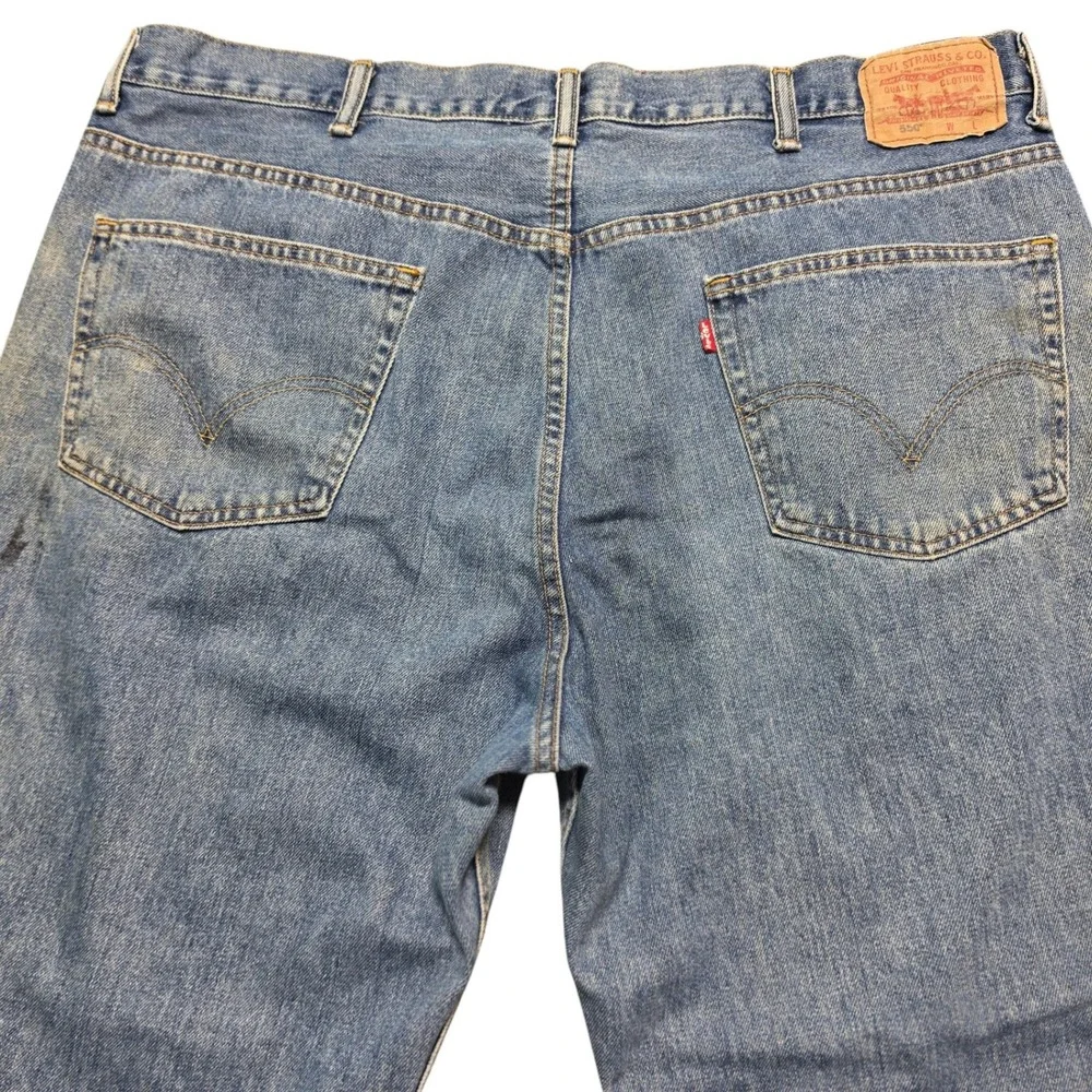 Baggy Distressed Skater Relaxed Fit 550 Denim Jeans Mens 45x29 Blue Levis